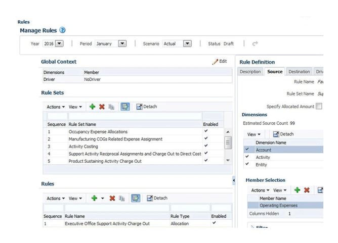 Oracle EPM profitability and cost management model builder